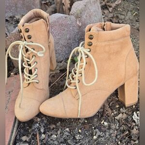 Madden Girl Beige Lace-Up Boots